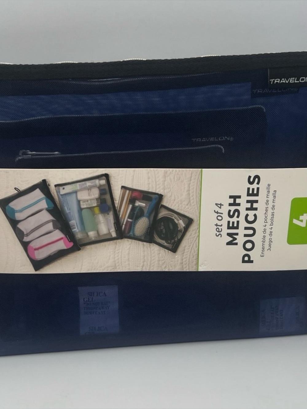 Travelon Navy Mesh Pouch Set - 4-Pack Organizer